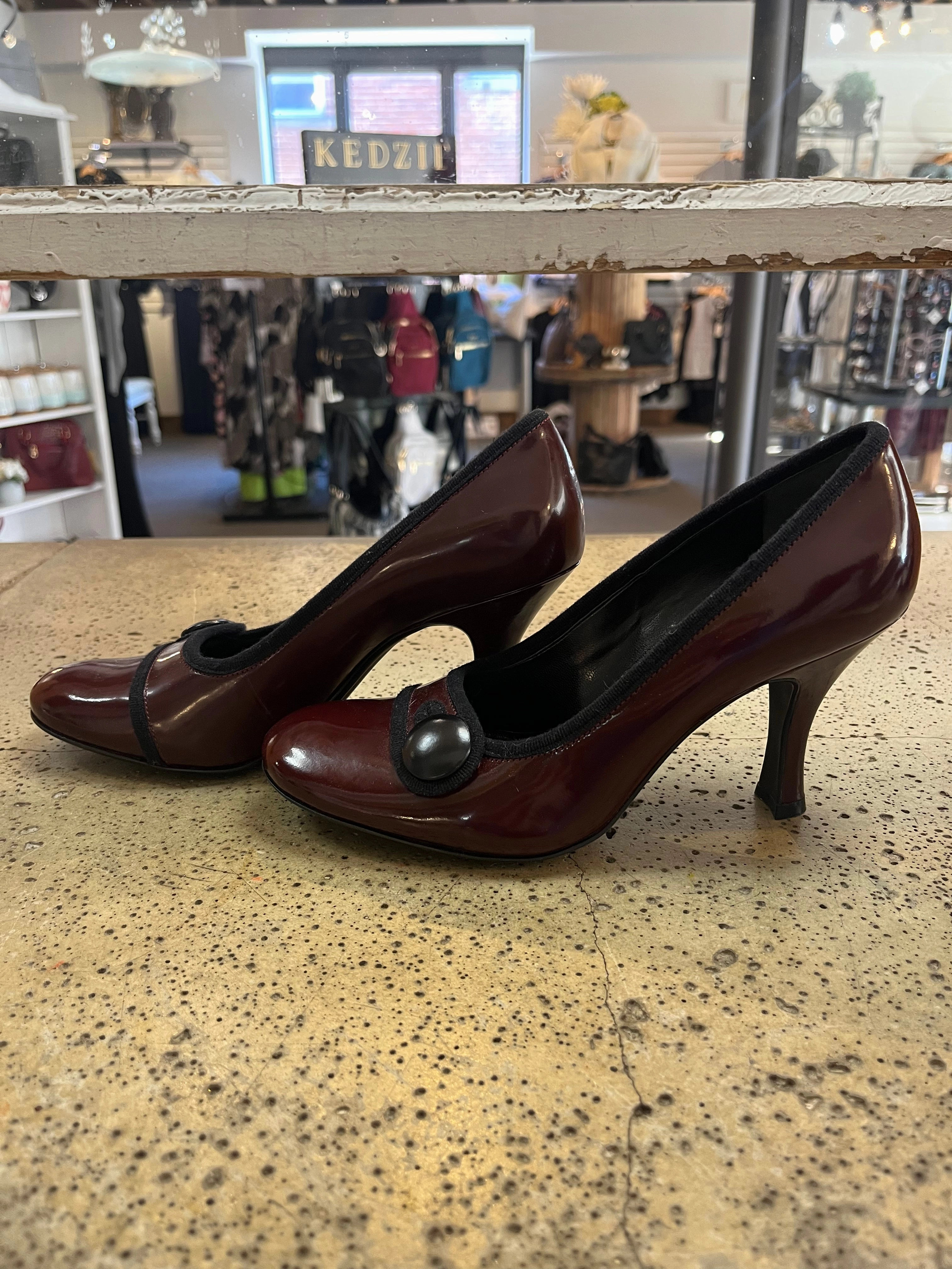 Franco Sarto Leather Red Heels (Size 6.5) High Heels Barbie Shoes