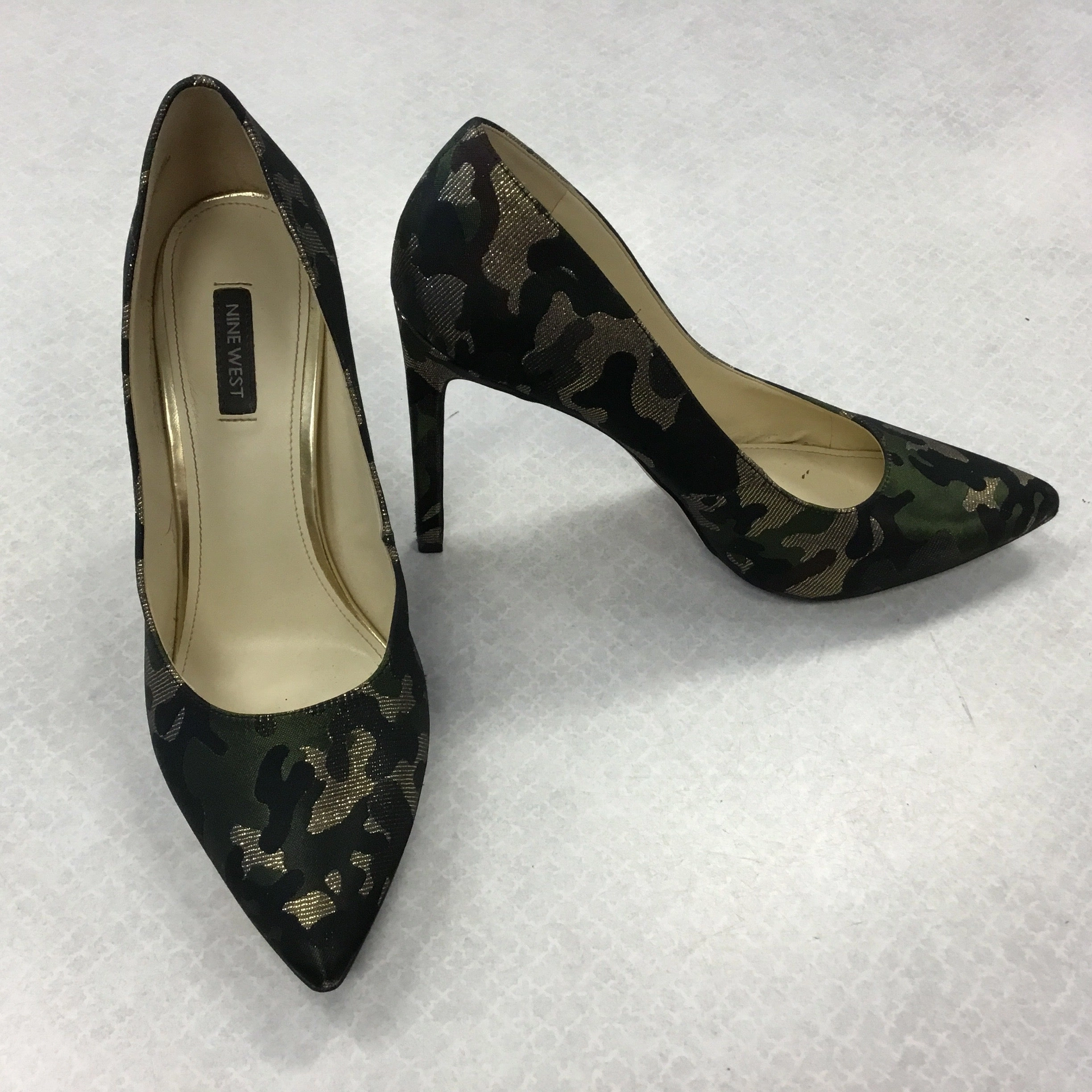 High Heel Socks Shoes Heels Stiletto By Nine West In Camouflage Print, Size: 10