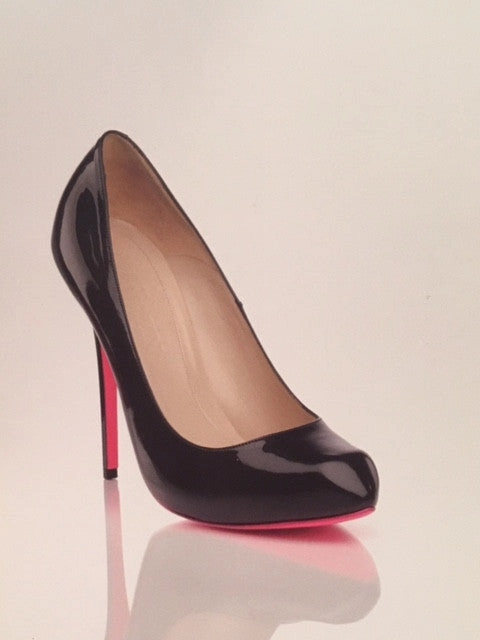 Original Alexander McQueen - Black Heart Shaped Toe High Heels with Pink Sole - IT 38 1/2 High Heel Wine Bottle Holder