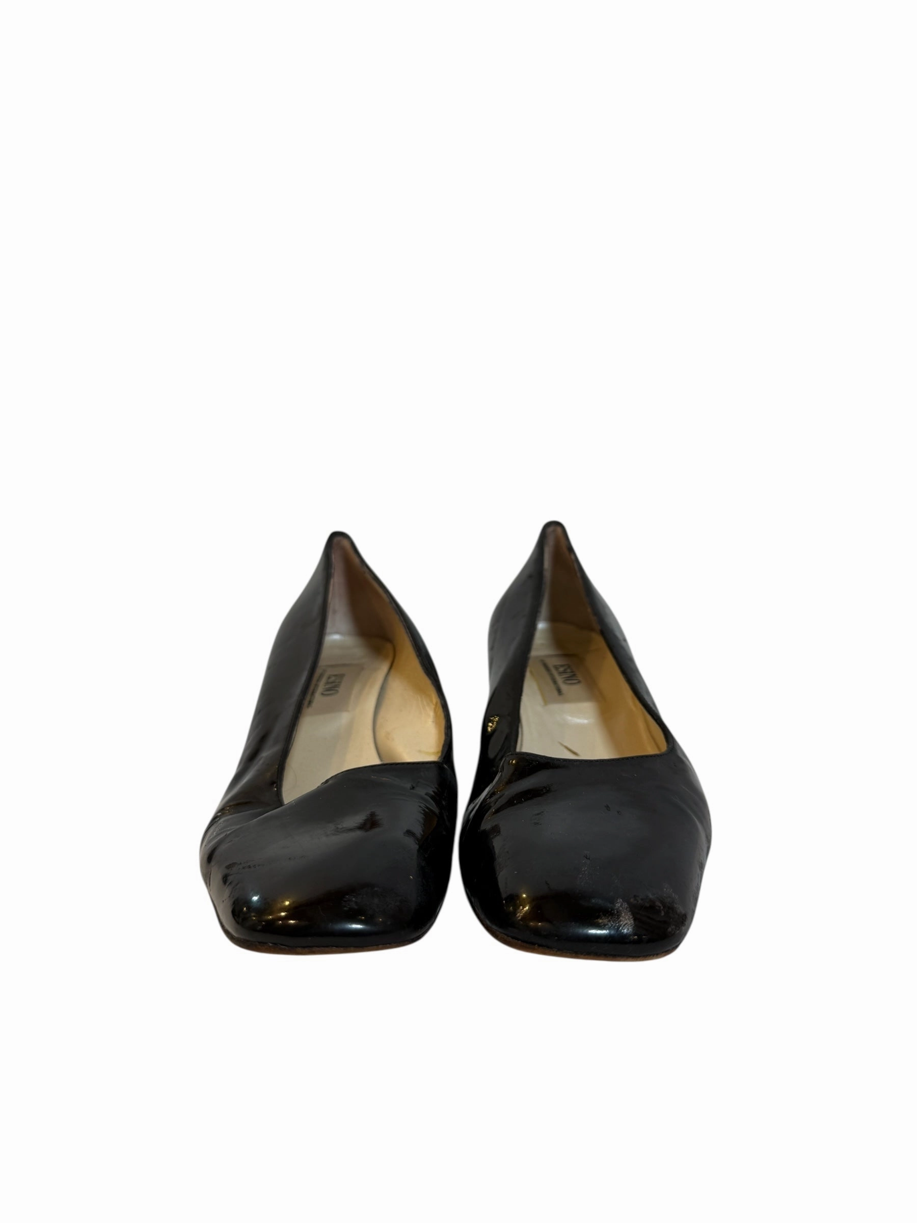 High Heels Trendy Esino Women's Black Patent Leather Heels (Size 4