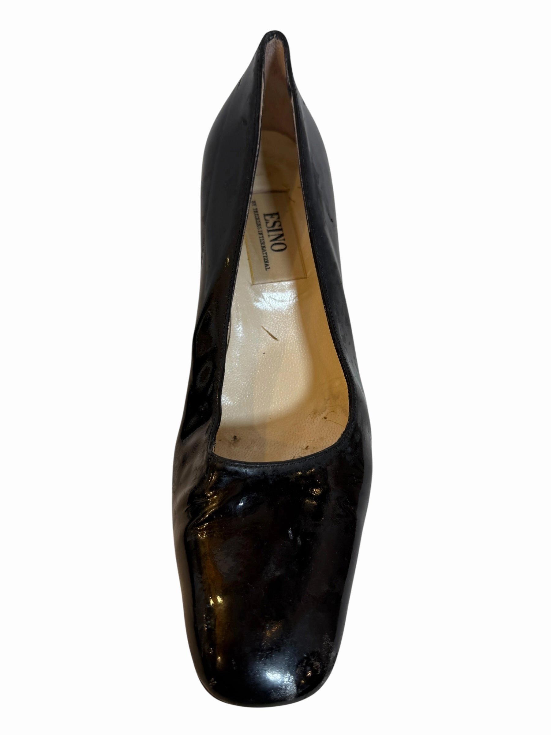 Esino Women's Black Patent Leather Heels (Size 4 Sex High Heels