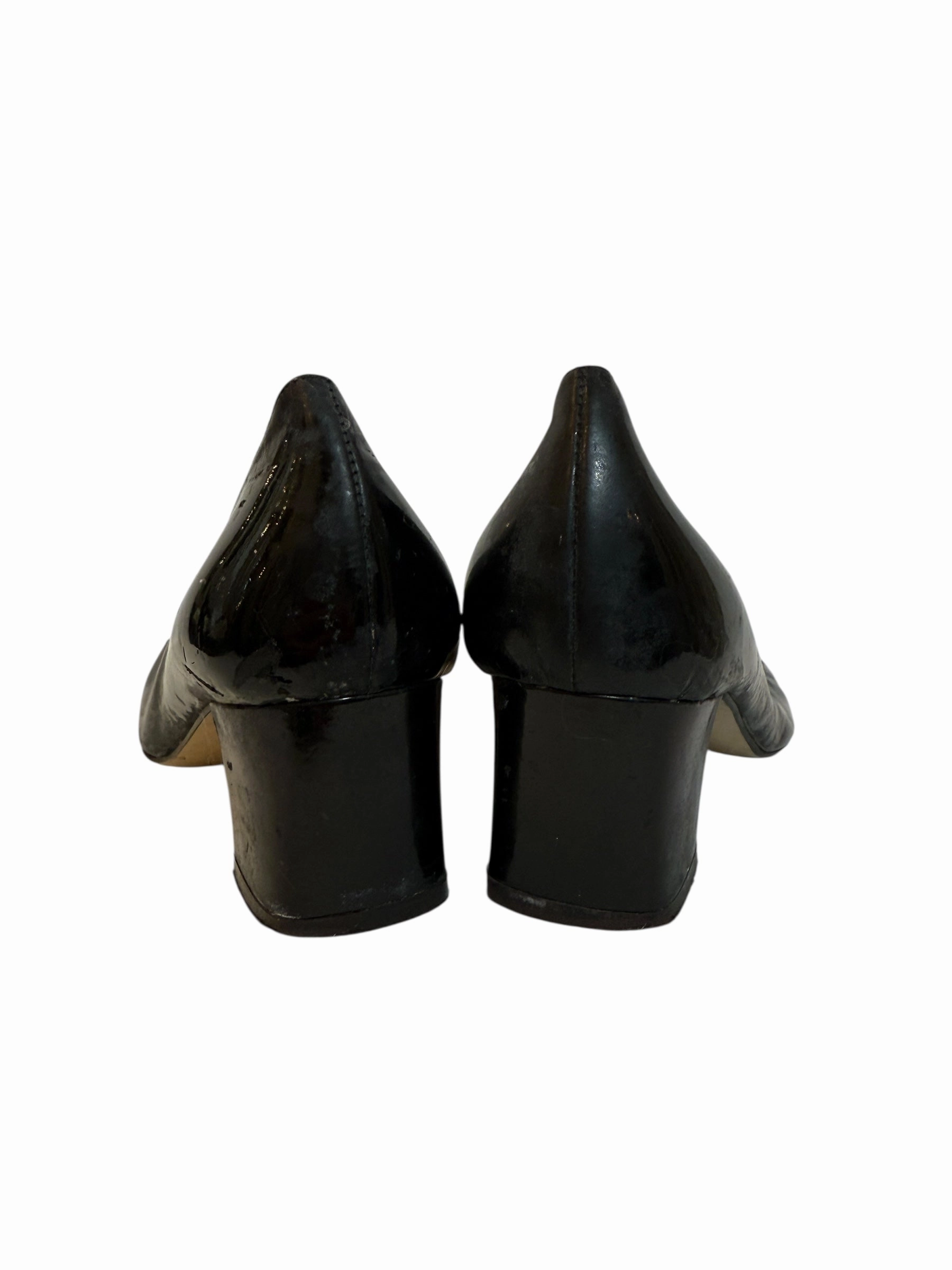 20 Inch High Heels Esino Women's Black Patent Leather Heels (Size 4