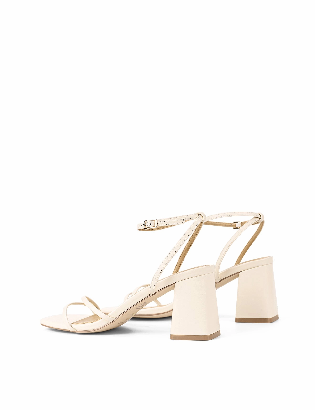 Stripper High Heels Stacie Block Heel Sandals - Cream White Leather