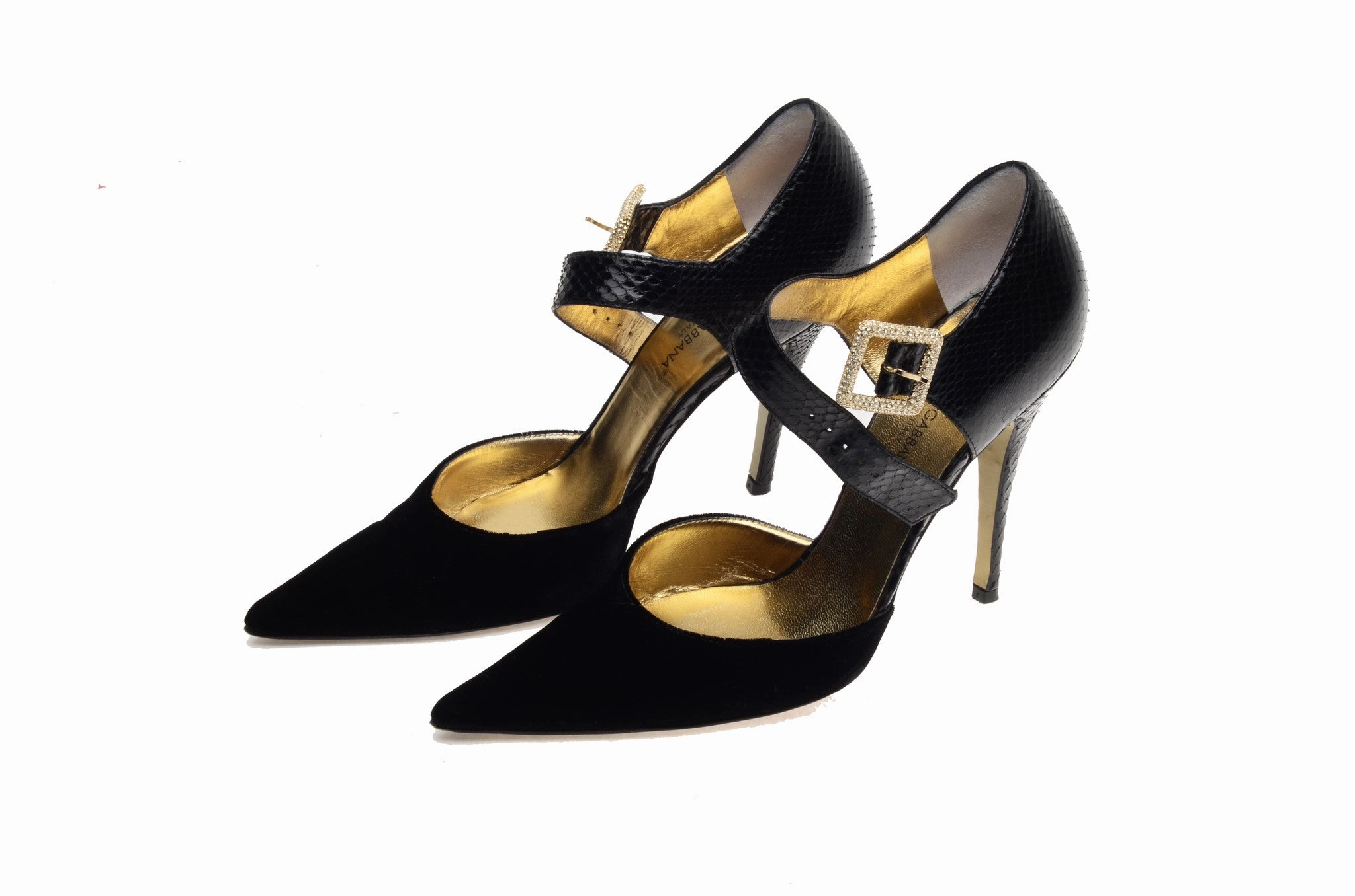Glass Slipper High Heels Dolce & Gabbana - Black Point Toe Heels with Ankle Strap - IT 38 1/2