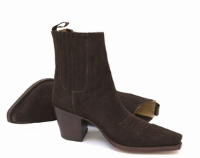 Low Front Ankle Boots Virgi Chocolate Suede Ankle Boot