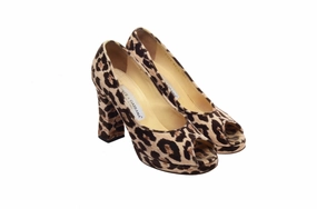 High Heels Tie Dolce & Gabbana - Velvet Leopard Platform Heels - IT 37 1/2