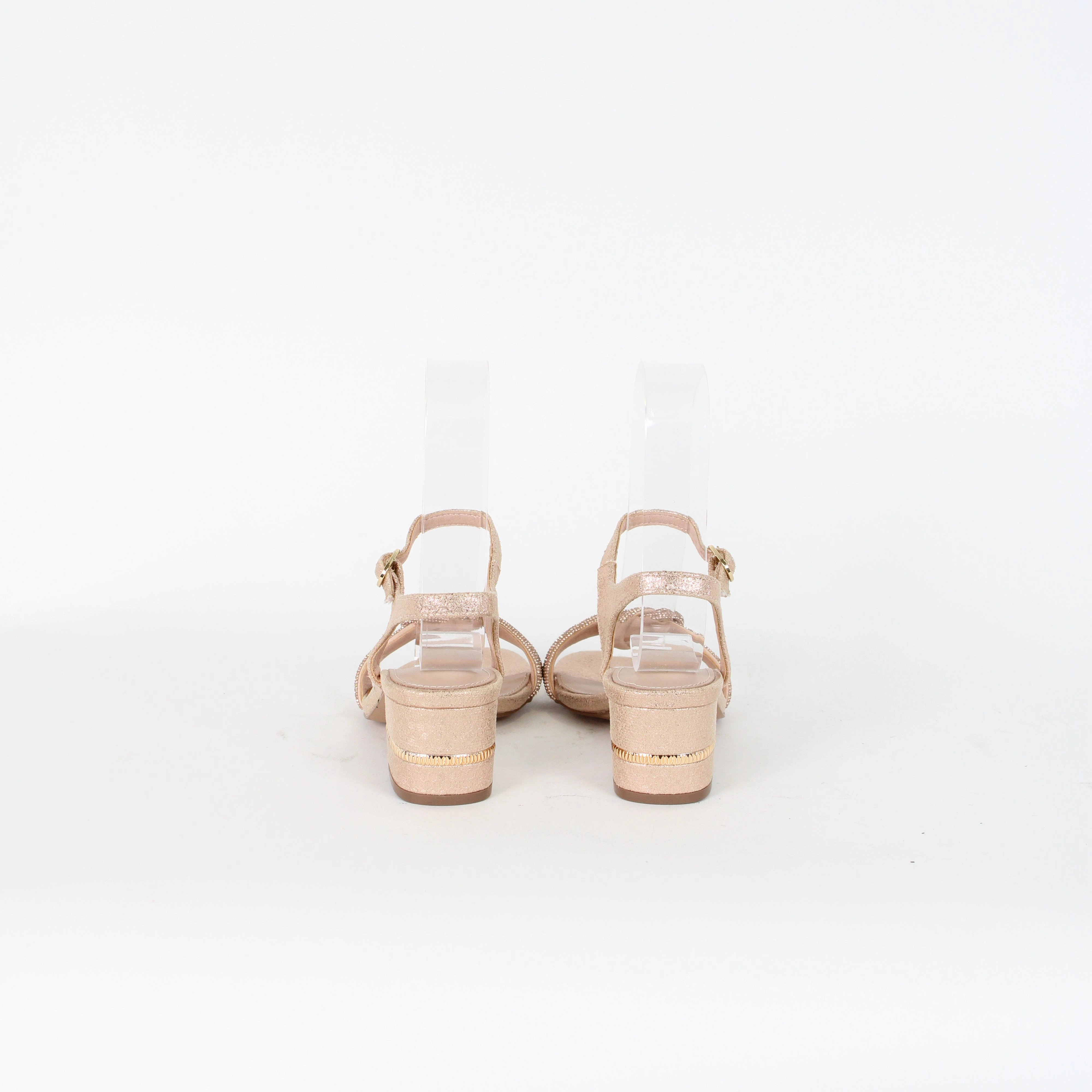 Wedge High Heel Shoes Lara Conte Pink Gold Leather Heels