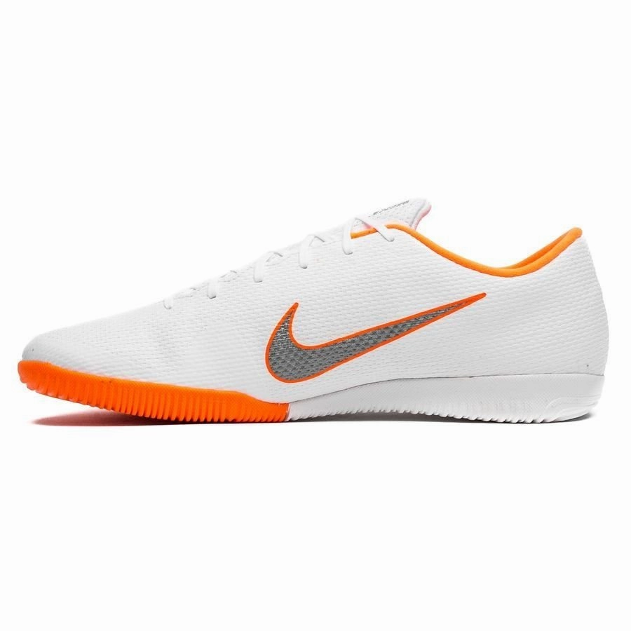 Nike Mercurial VaporX 12 Academy IC Indoor Soccer Shoes - White/Cool Grey/Orange Nike Dad Shoes