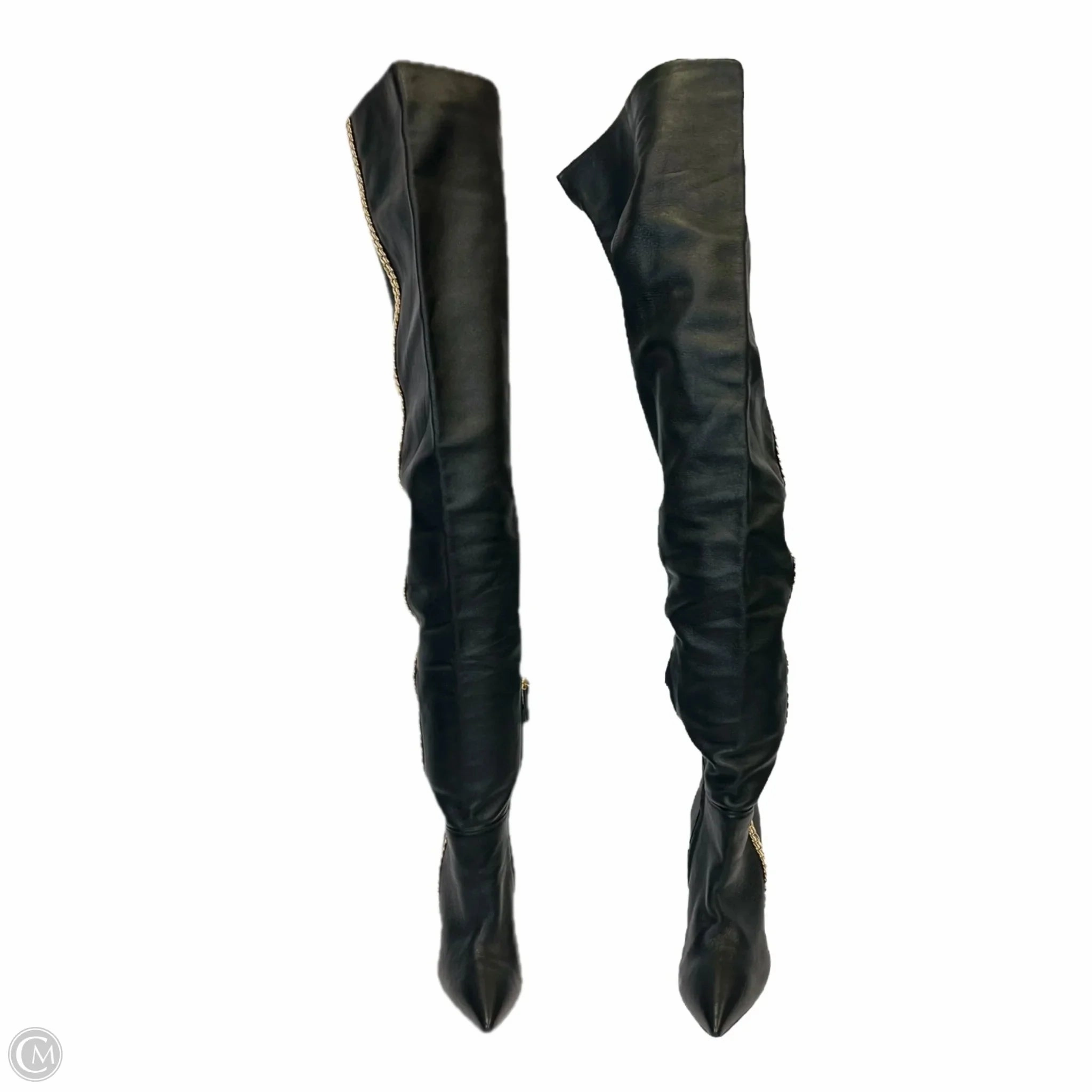 Cheap Cowgirl Boots Online Boots Over-the-knee Heels By Giuseppe Zanotti In Black & Gold, Size: 5.5