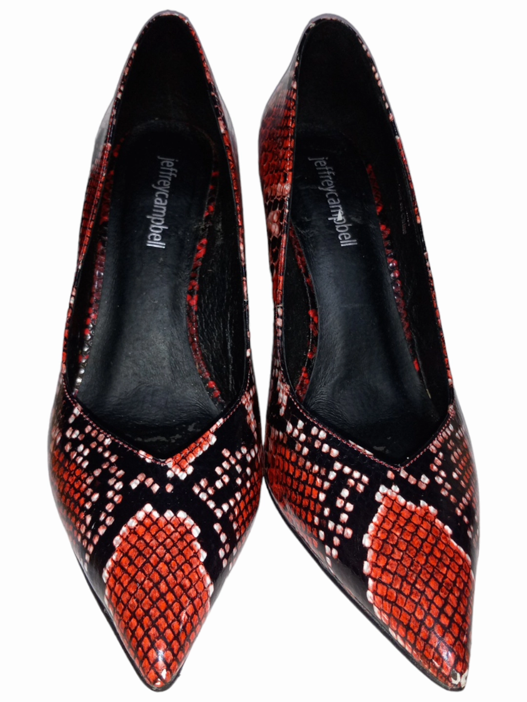 High Heels With Glitter Snakeskin Print Shoes Heels Stiletto Jeffery Campbell, Size 7.5