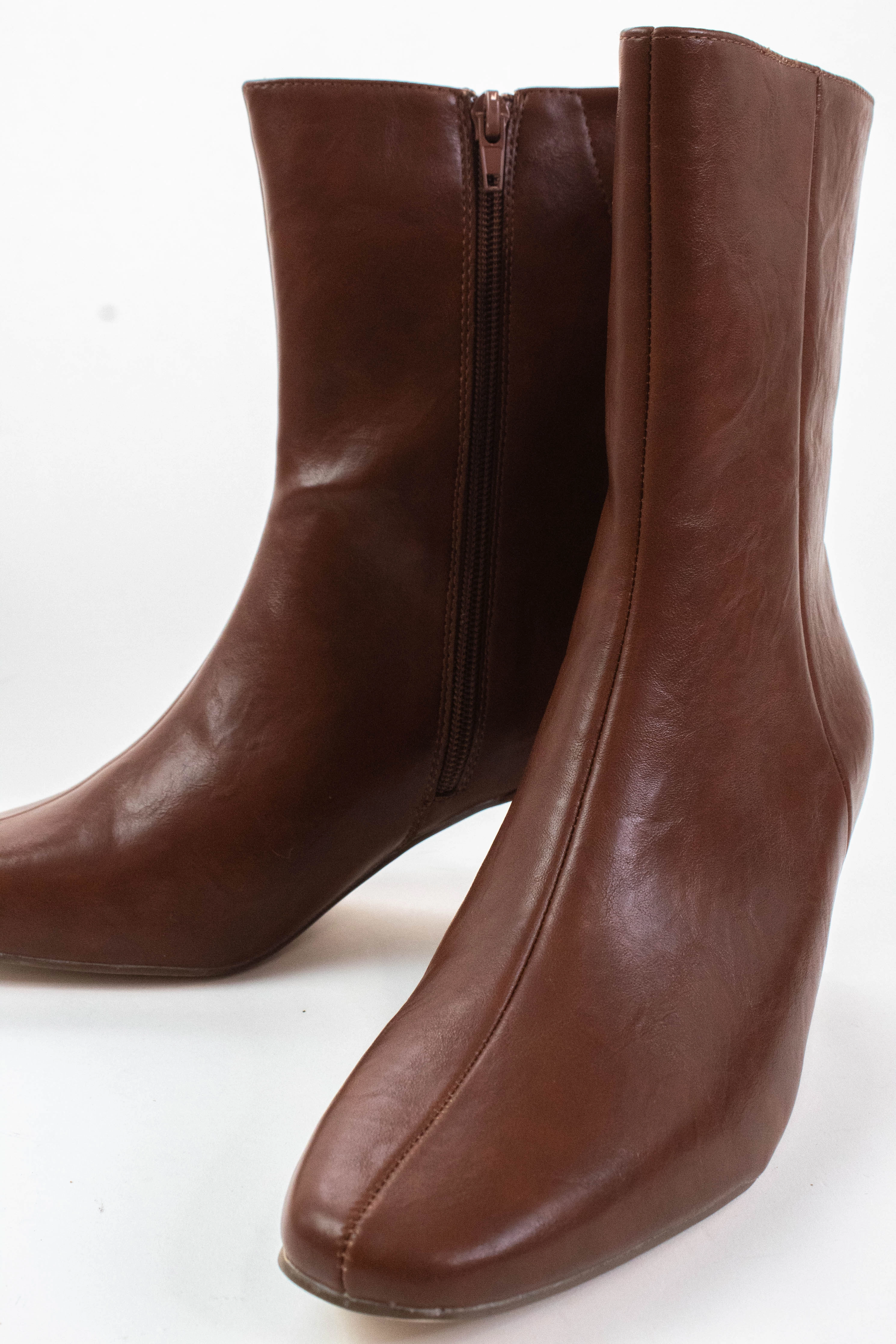 Winter Ankle Boots Wide Width Adler Faux Leather Ankle Boot, Cognac | Beach by Matisse