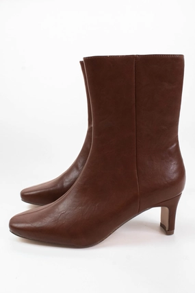 Adler Faux Leather Ankle Boot, Cognac | Beach by Matisse Knitted Ankle Boots
