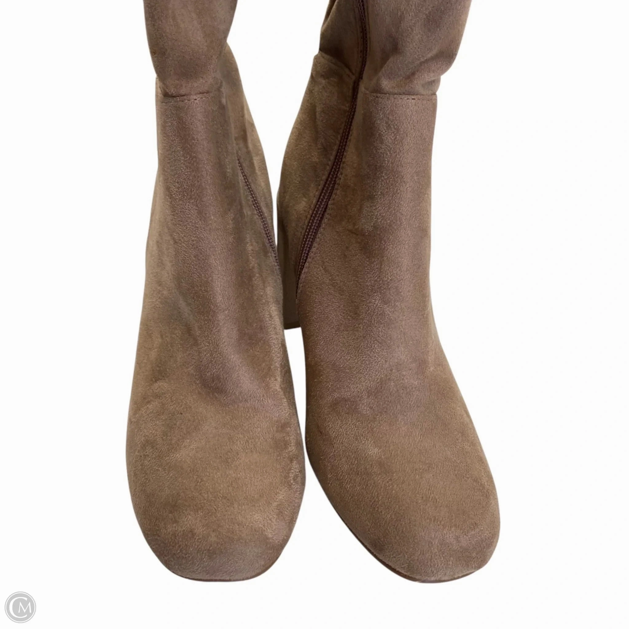 Tan Leather Boots Boots Over-the-knee Heels By Chinese Laundry In Brown, Size: 9