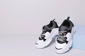 White and black Sneakers Stroke Running Shoe