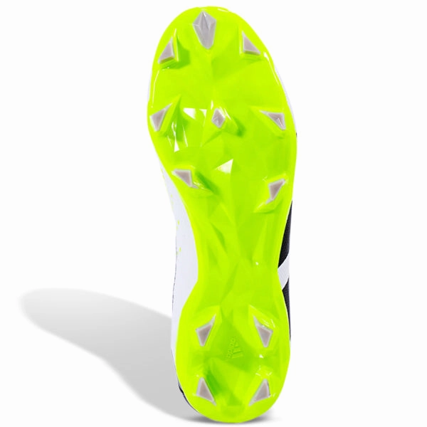 adidas Predator Accuracy.3 LL Laceless Firm Ground Soccer Cleats (White/Lucid Lemon) Bright Soccer Cleats