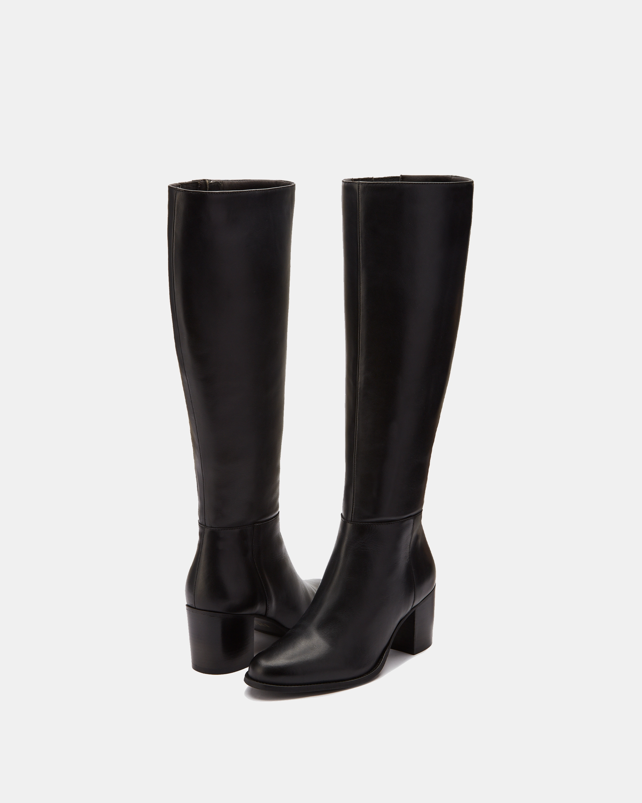 Dalia Petite Knee High Boots in Black Leather