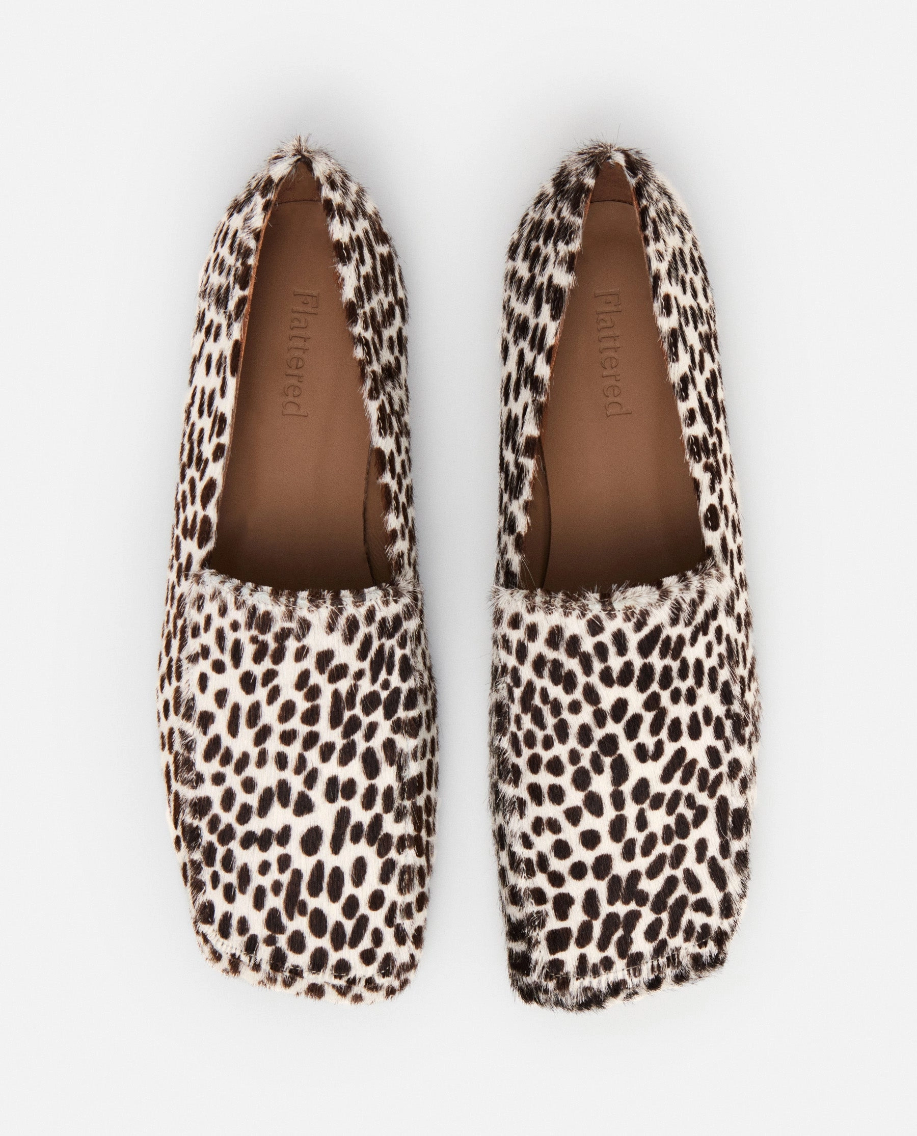 Zerogrand Loafers Ellis Leather Hair Chocolate Dot