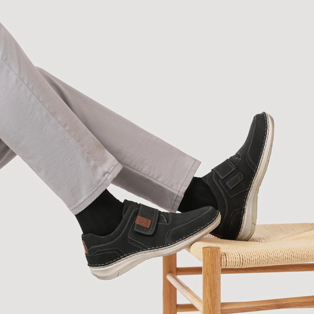 Climb X Climbing Shoes Review Wide-Fit Leather Touch-Fasten Shoes - JOSEF41507 / 327 047 - Navy