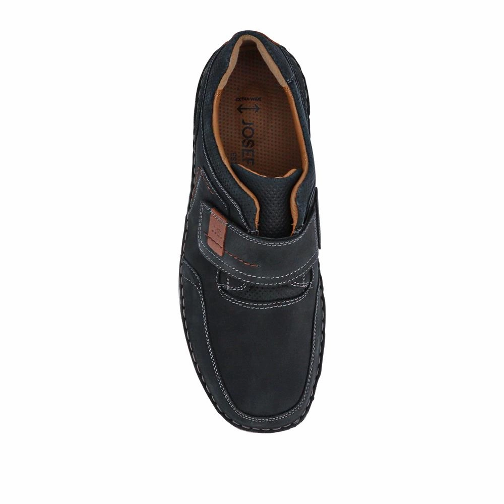 Climbing Shoes Shallow Heel Morton's Toe Wide-Fit Leather Touch-Fasten Shoes - JOSEF41507 / 327 047 - Navy