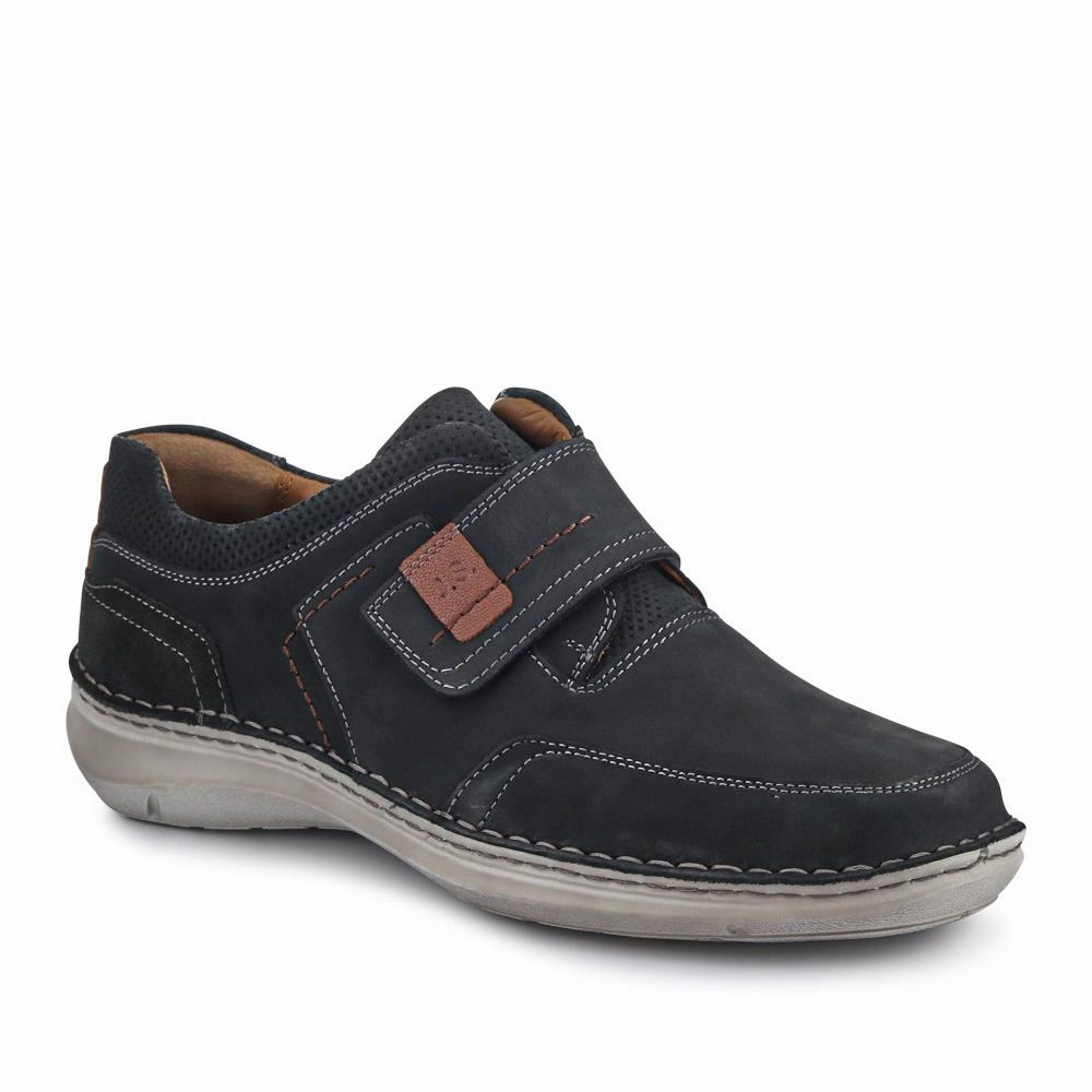 Best Low Volume Climbing Shoes Wide-Fit Leather Touch-Fasten Shoes - JOSEF41507 / 327 047 - Navy