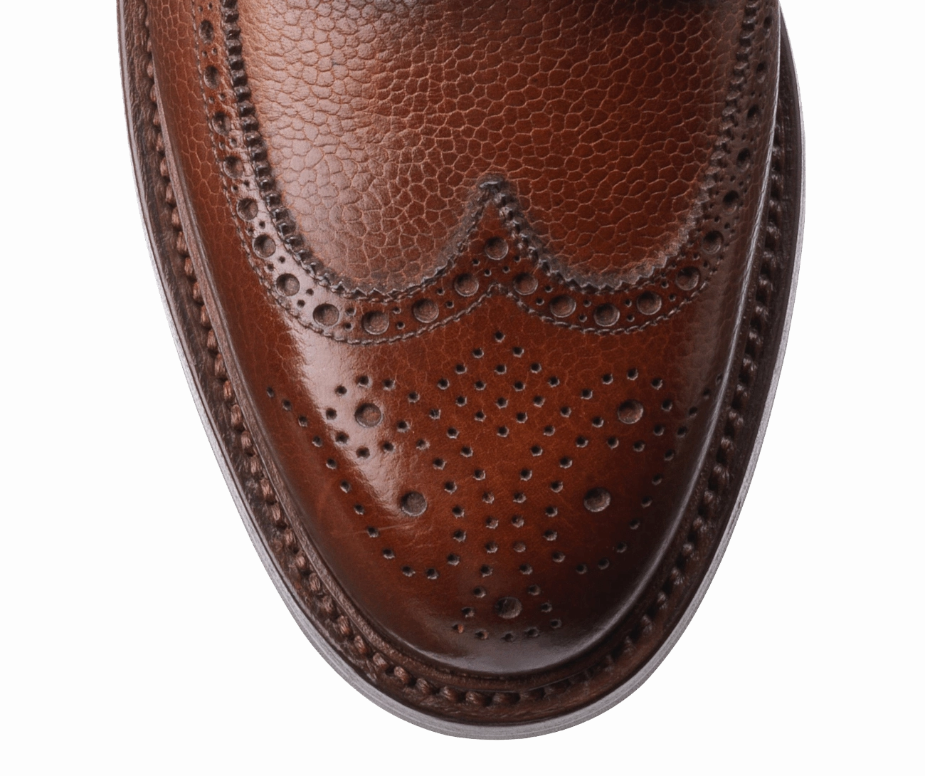 Pembroke Tan Scotch Grain (G Fitting) Derby Shoes On Feet