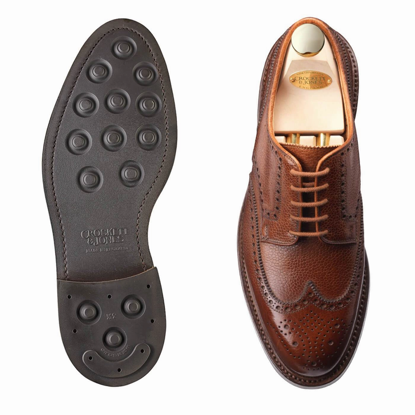 Pembroke Tan Scotch Grain (G Fitting) Derby Brogue Shoes