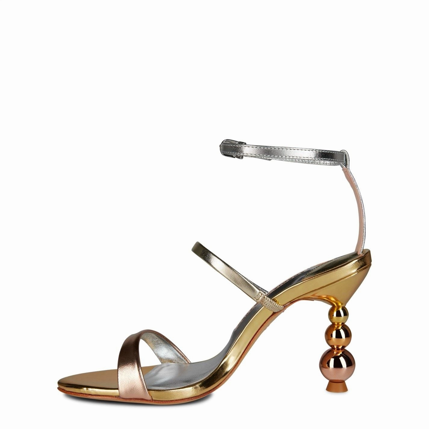 High Heels Glitter Sophia Webster  Rosalind 85 Pearl Heel Sandals Liquid Gold