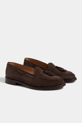 Kohls Loafers Brown suede tassel loafers - Made In Italy