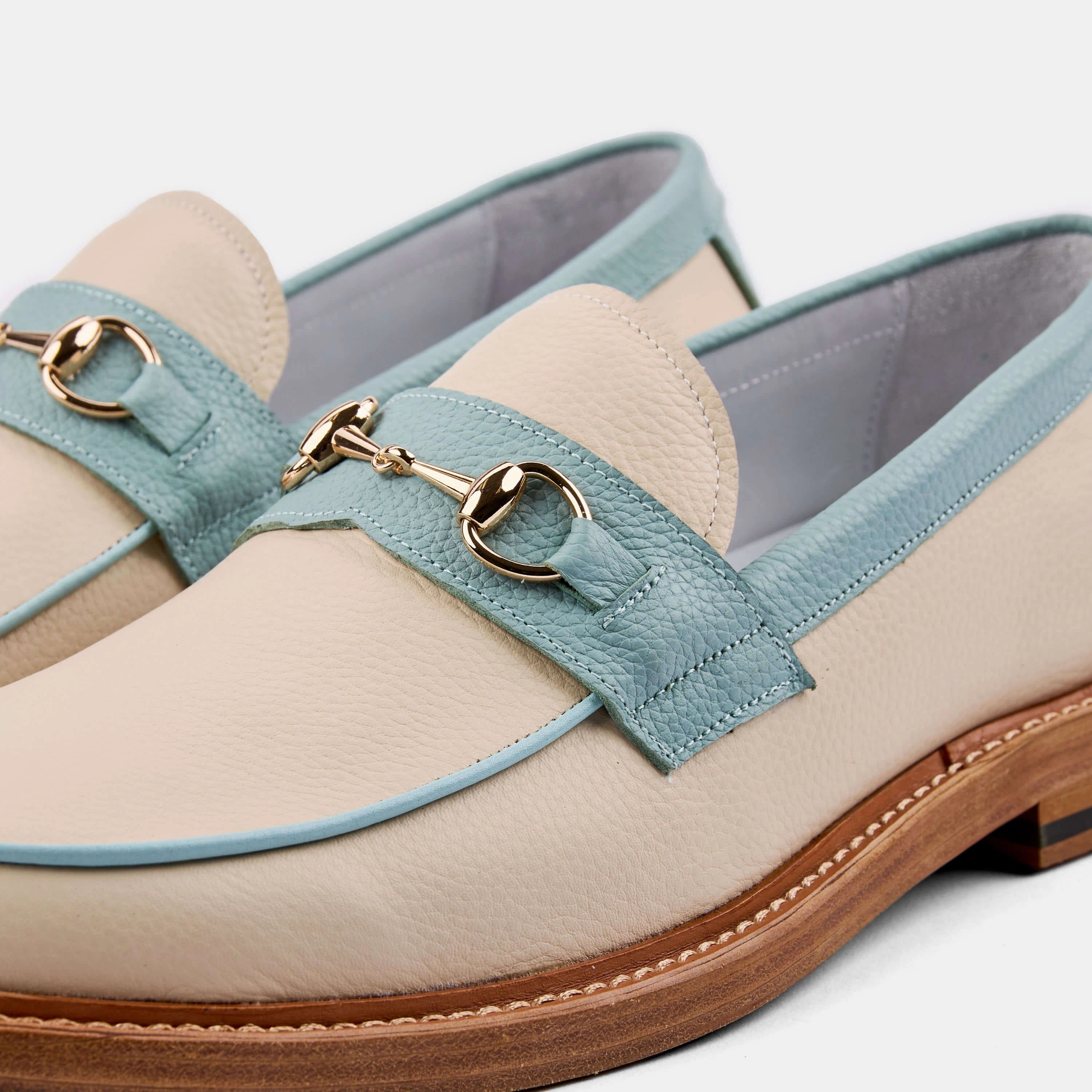 Boardwalk White Sands Leather Horse-Bit Loafers Halona Loafers