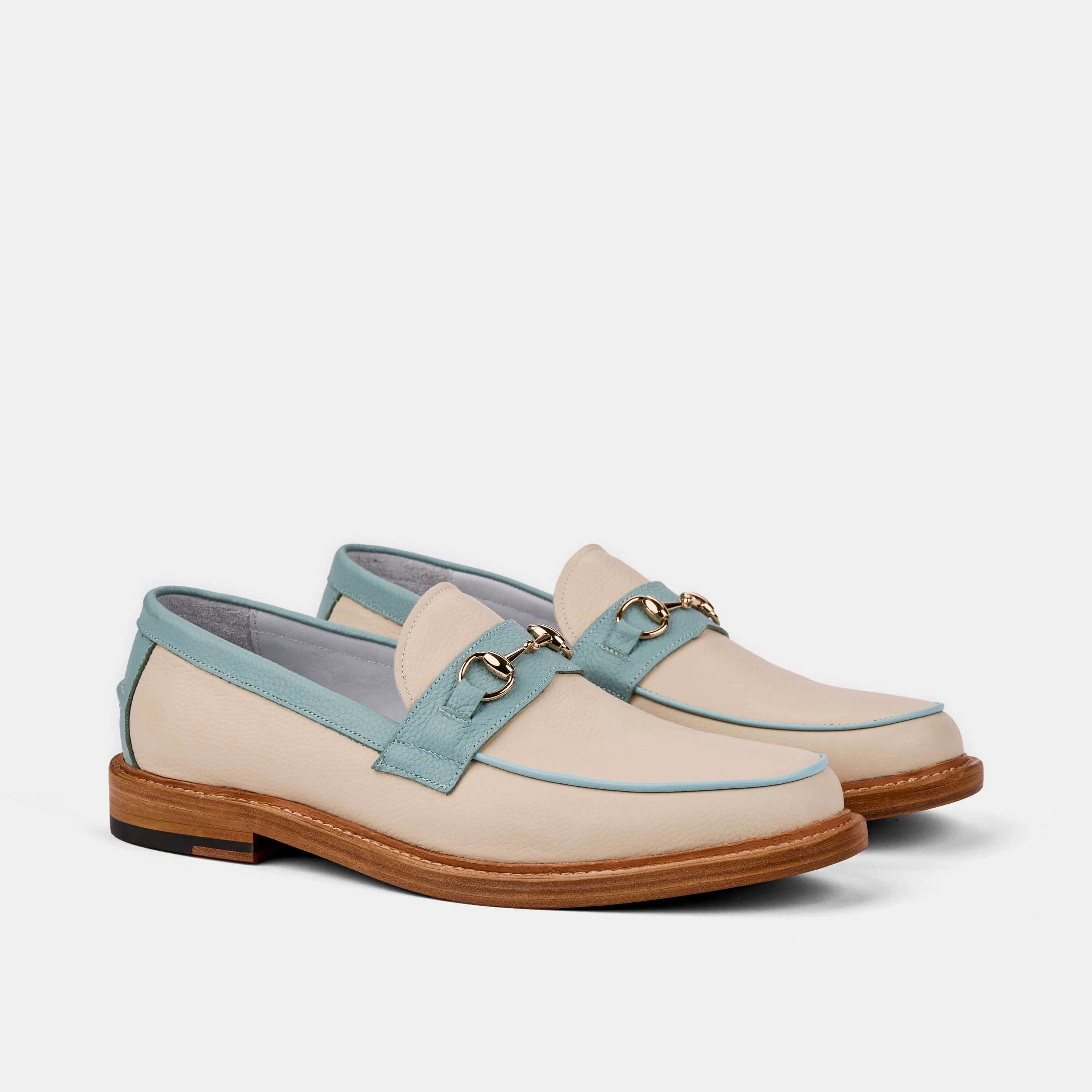 Boardwalk White Sands Leather Horse-Bit Loafers Wearing Penny Loafers
