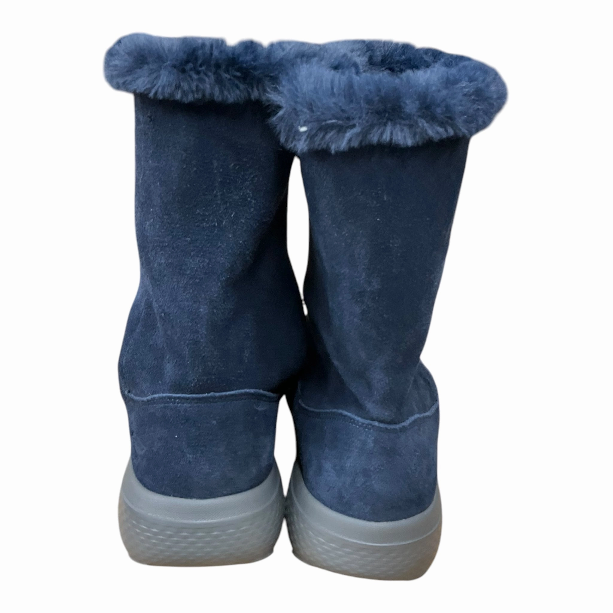 Moto Boots Doc Marten Boots Mid-calf Flats By Skechers In Blue, Size: 10