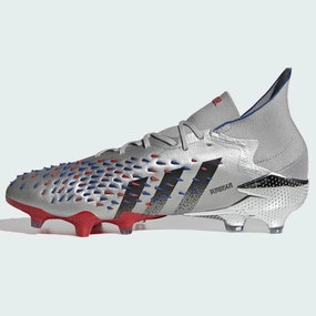 Size 7 Toddler Soccer Cleats Adidas Predator Freak .1 FG - Silver Metallic-Red-Royal