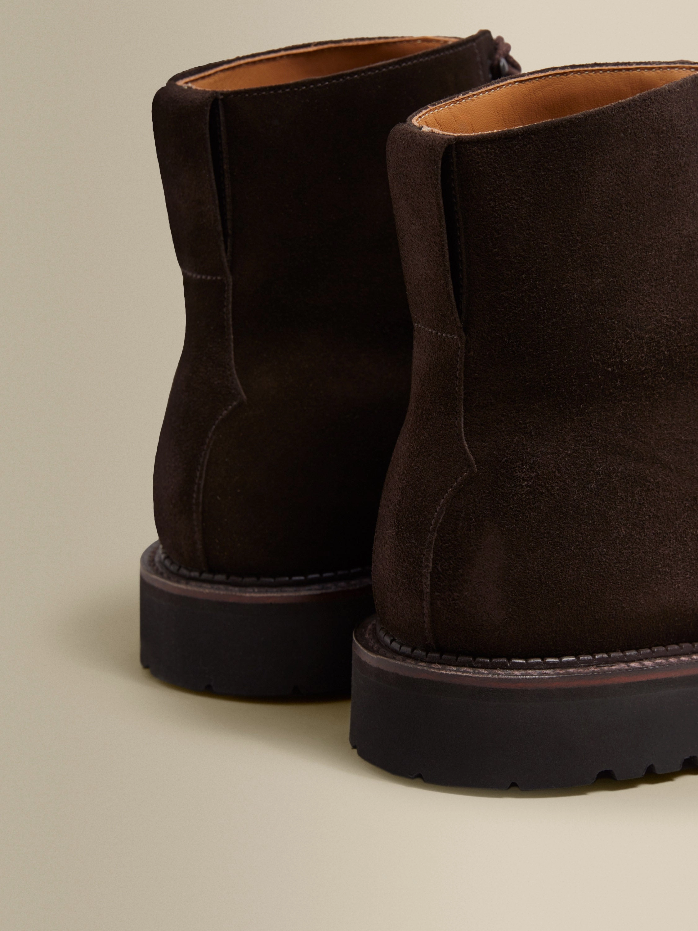 Split Suede Derby Boots Track Sole Derby Shoes