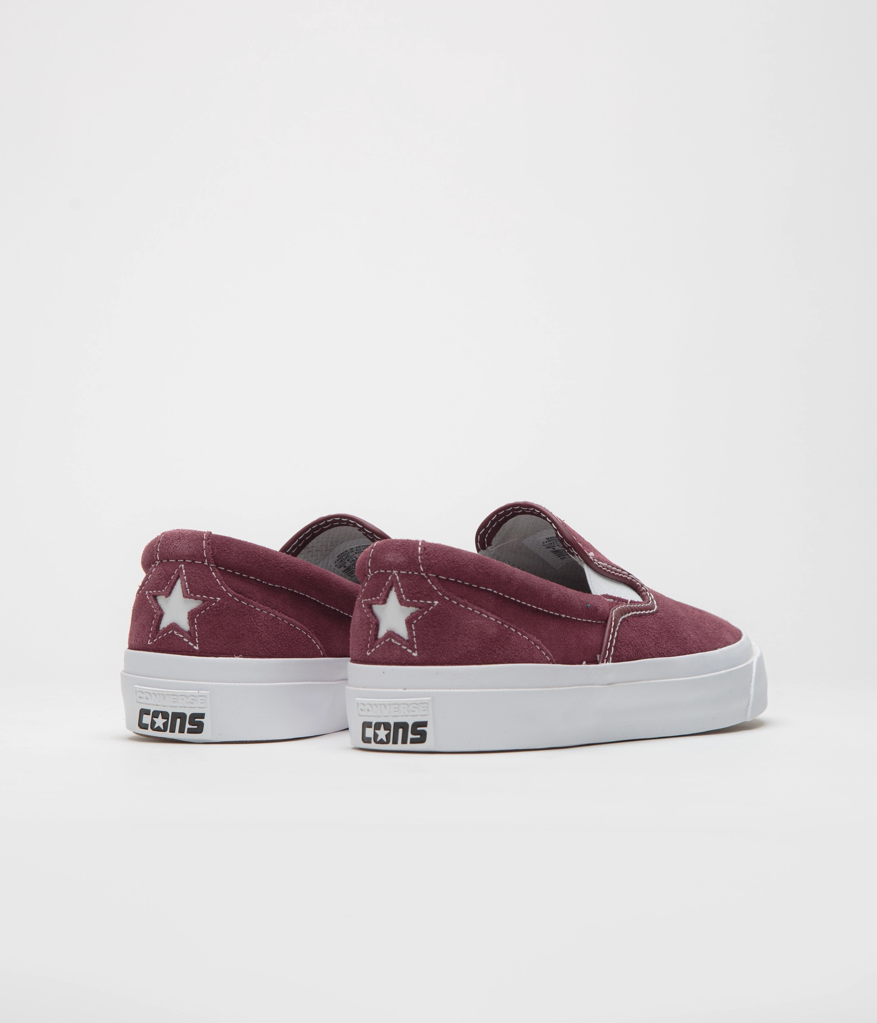 Clean Nike Shoes Converse One Star CC Slip Pro Shoes - Deep Bordeaux / White / White