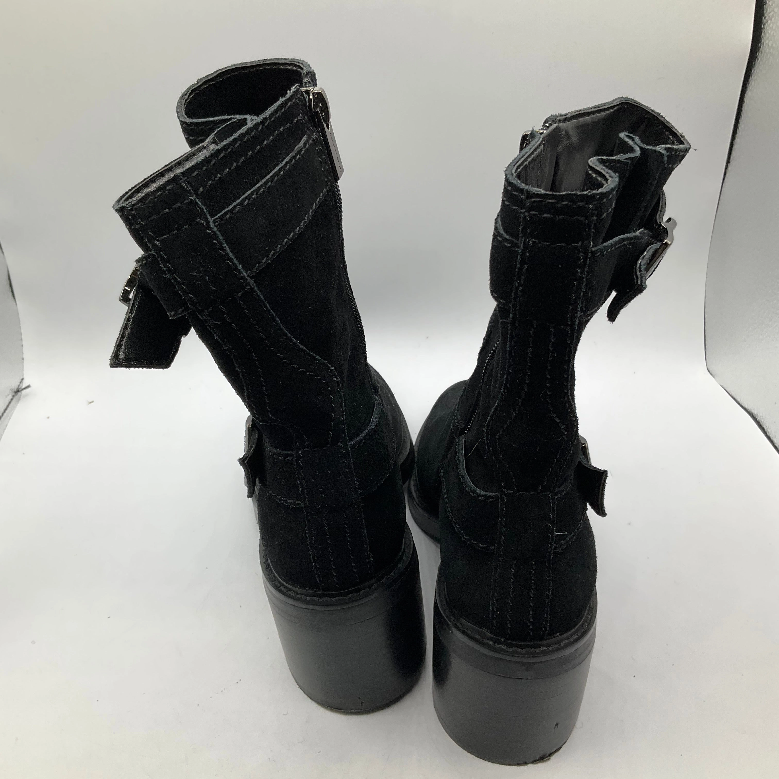 Boots Mid-calf Heels By Vince Camuto In Black, Size: 7.5 Floral Cowgirl Boots