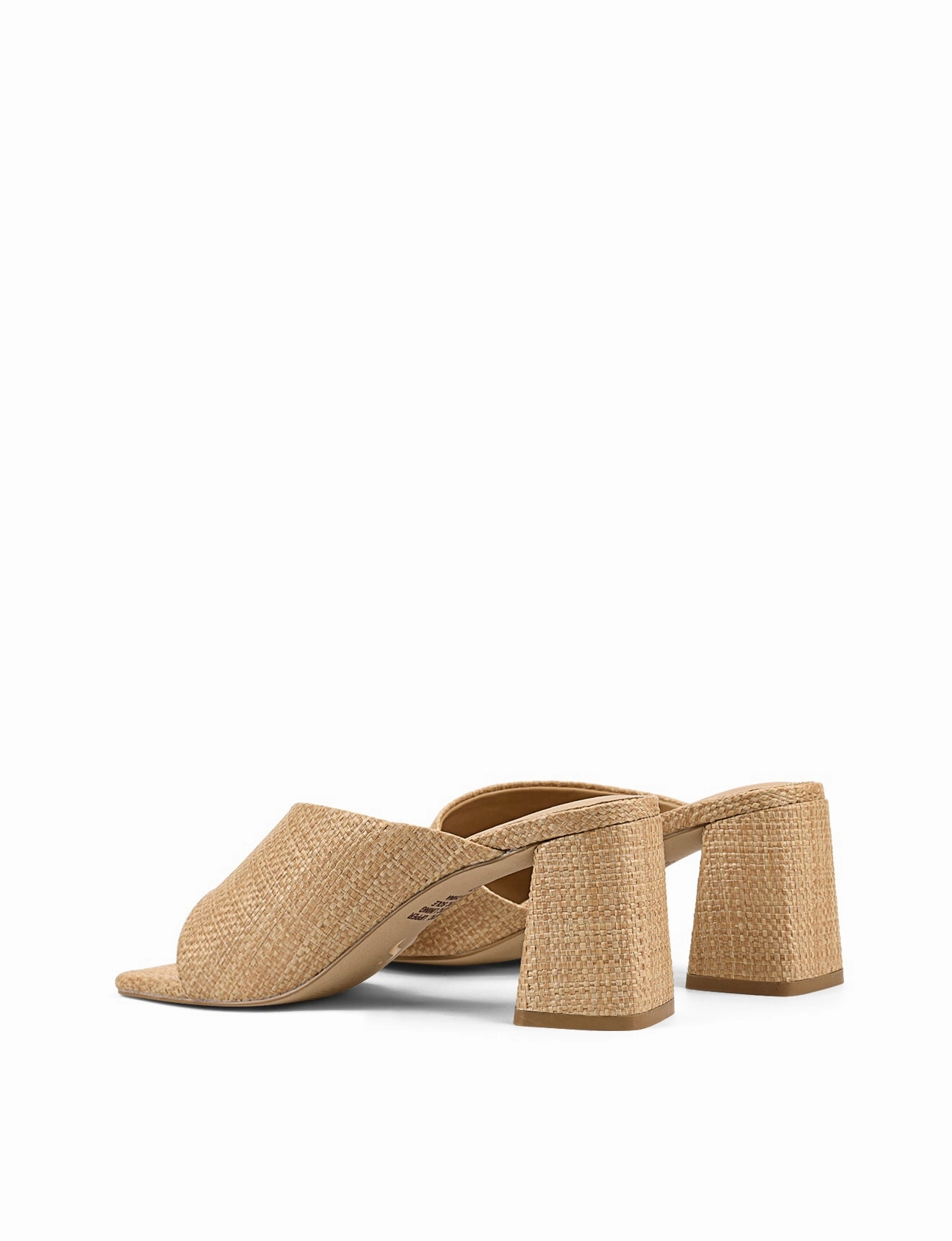 Stanton Block Heel Mules - Natural Raffia Heel Platform Boots Knee High