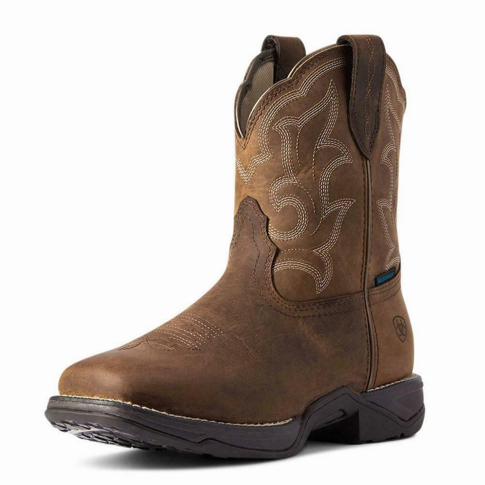 10038428 Ariat Women's Anthem Shortie II H2O Western Boot Women's Boat Shoes Waterproof