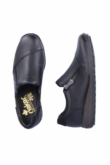 High Ankle Waterproof Shoes Rieker Ladies Shoes 44265-00 black slip on waterproof shoe