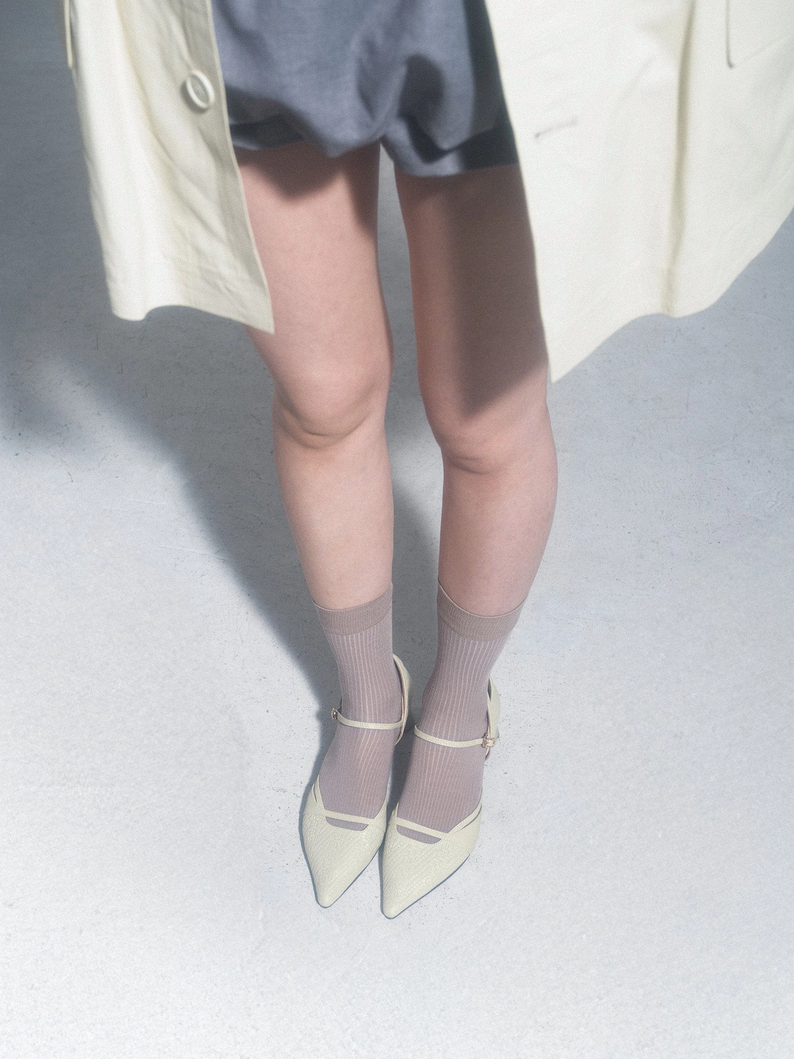 Alia  Pointed Toe Mixed Leather Heels