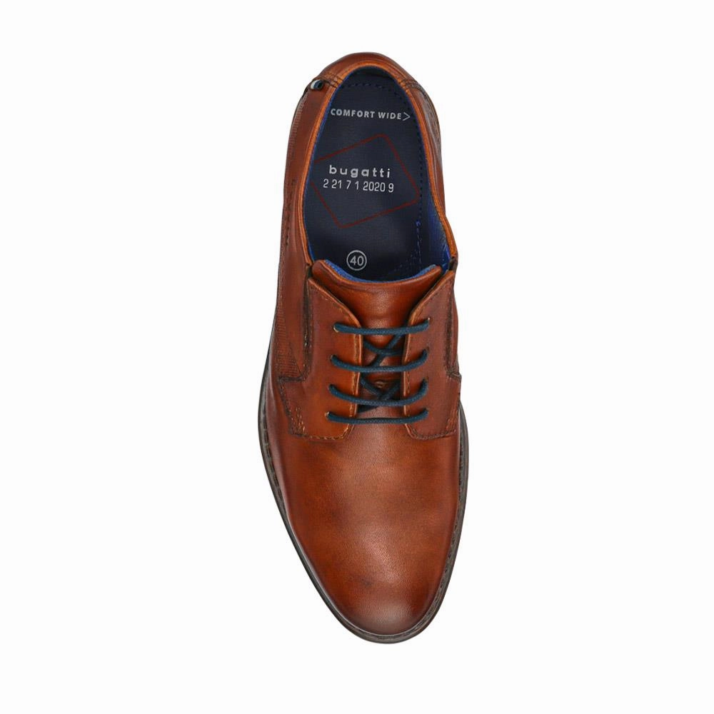 Climbing Shoe Benefit Wide-Fit Leather Lace-Up Shoes - BUG41501 / 326 718 - Cognac