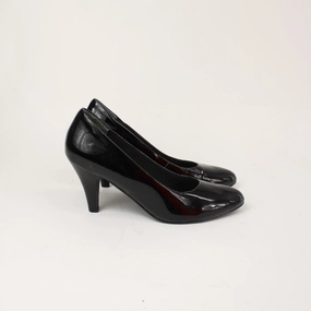 Easy Steps Black Patent Leather Heels High Heels With Platforms