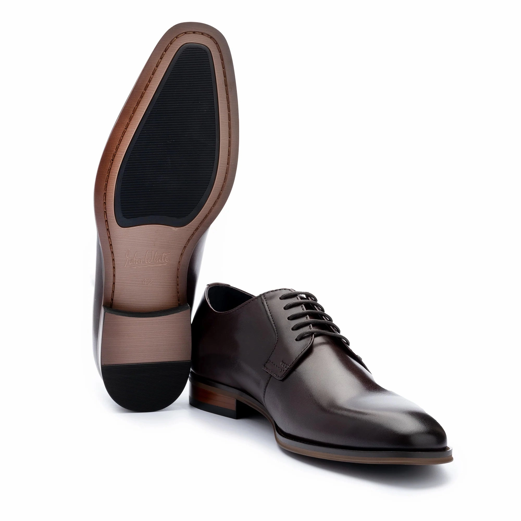 Suture Lace Derby Shoes John White Mumford Brown