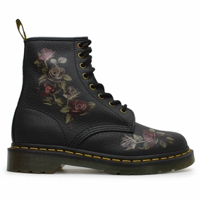 Dr. Martens 1460 Decayed Roses Tumbled Nappa Leather Women's Ankle Boots Tan Wedge Ankle Boots Uk