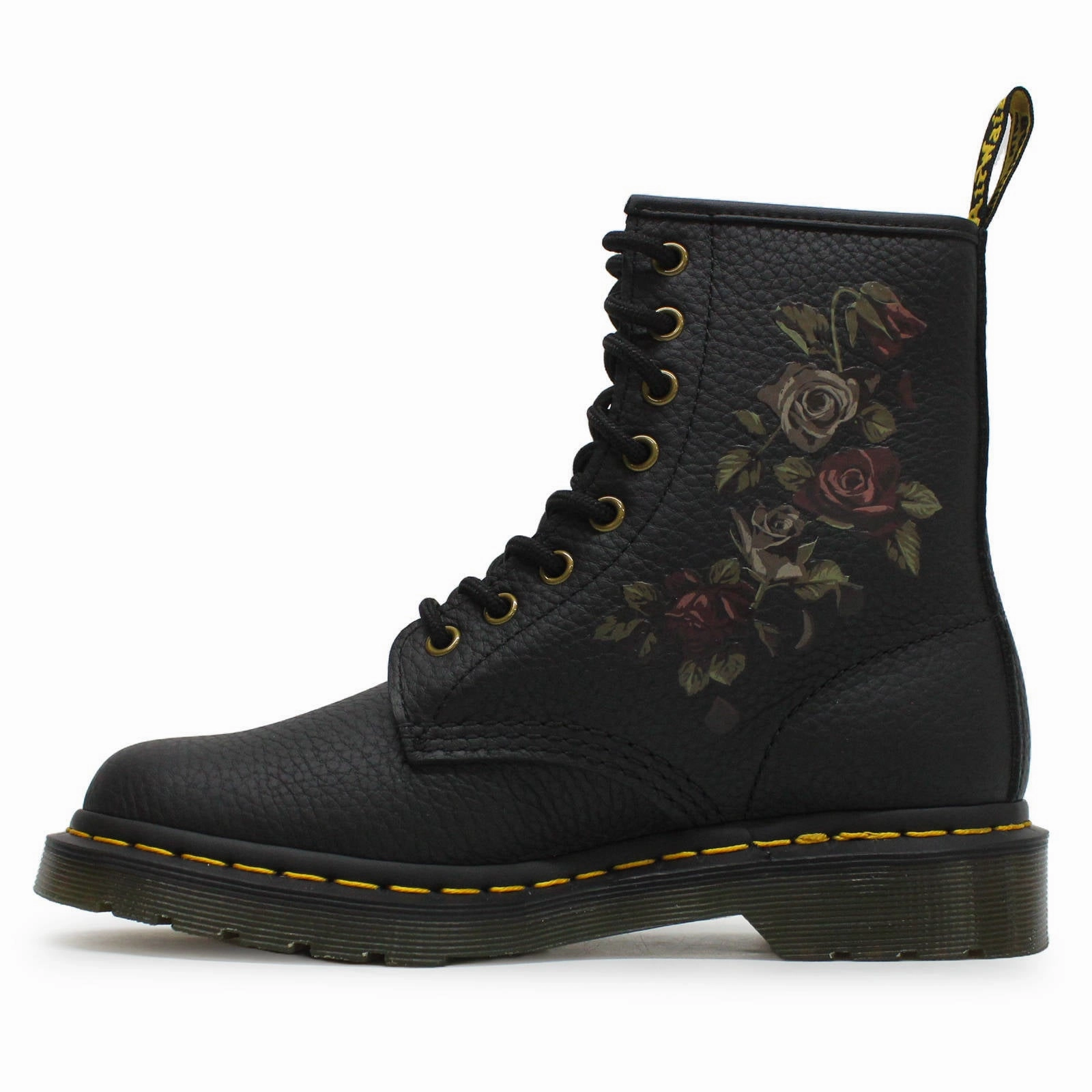 Cherry Ankle Boots Dr. Martens 1460 Decayed Roses Tumbled Nappa Leather Women's Ankle Boots