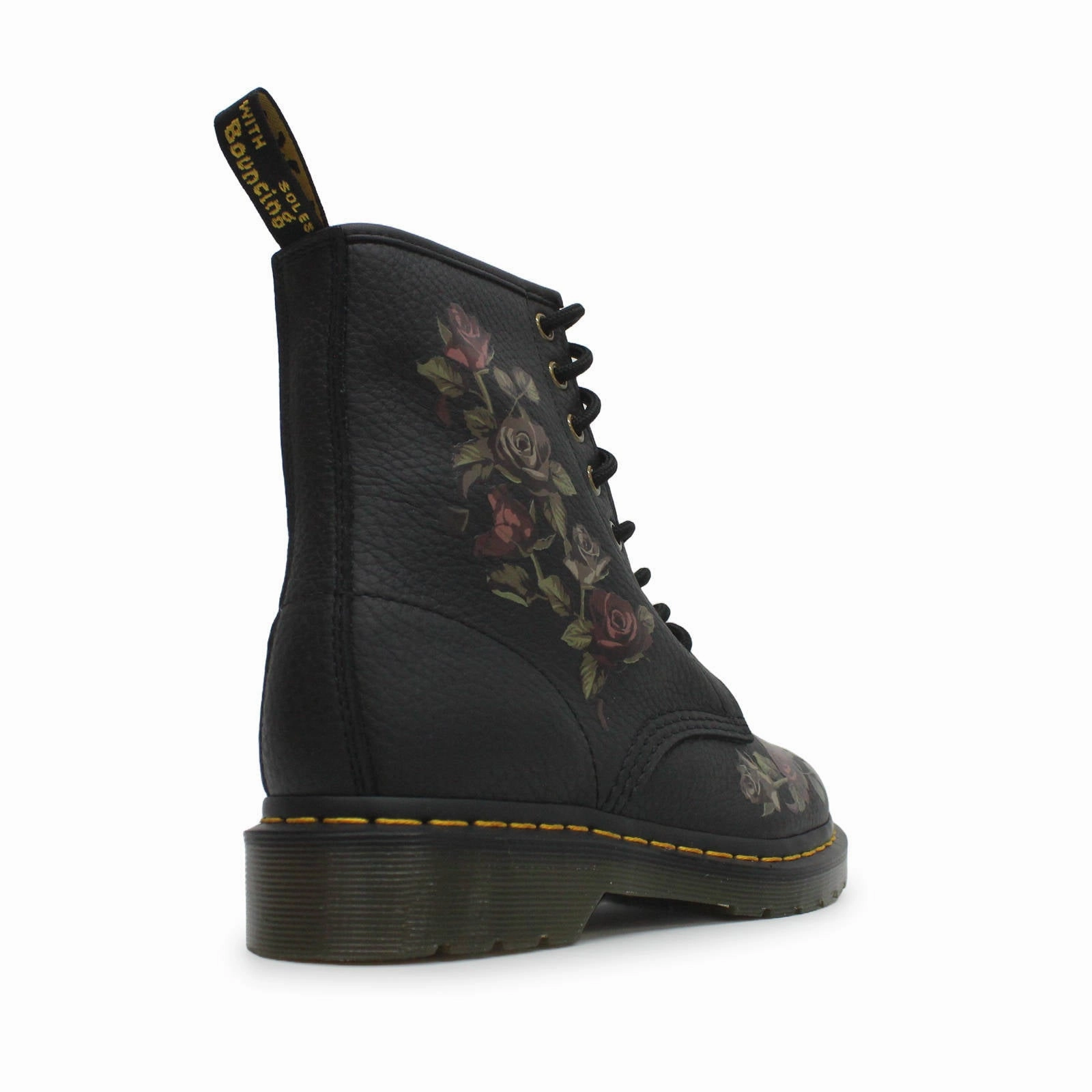 My Hero Platform Ankle Boots Dr. Martens 1460 Decayed Roses Tumbled Nappa Leather Women's Ankle Boots