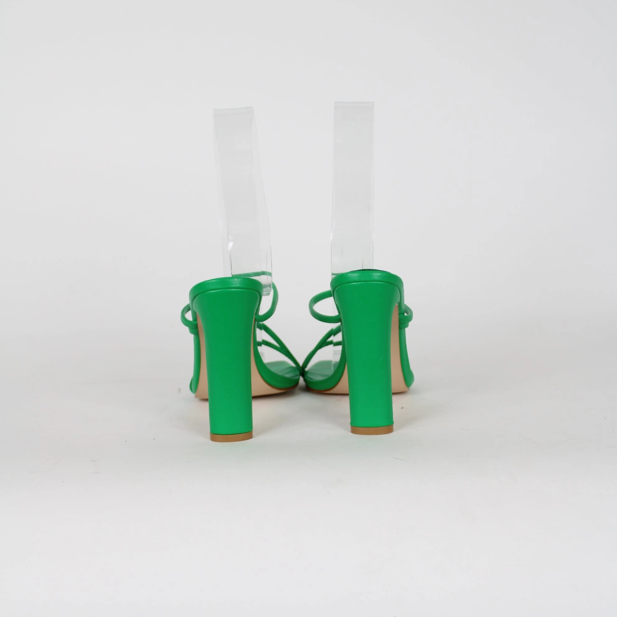 Billini Green Strappy Heels Knee High Boots With Low Heel