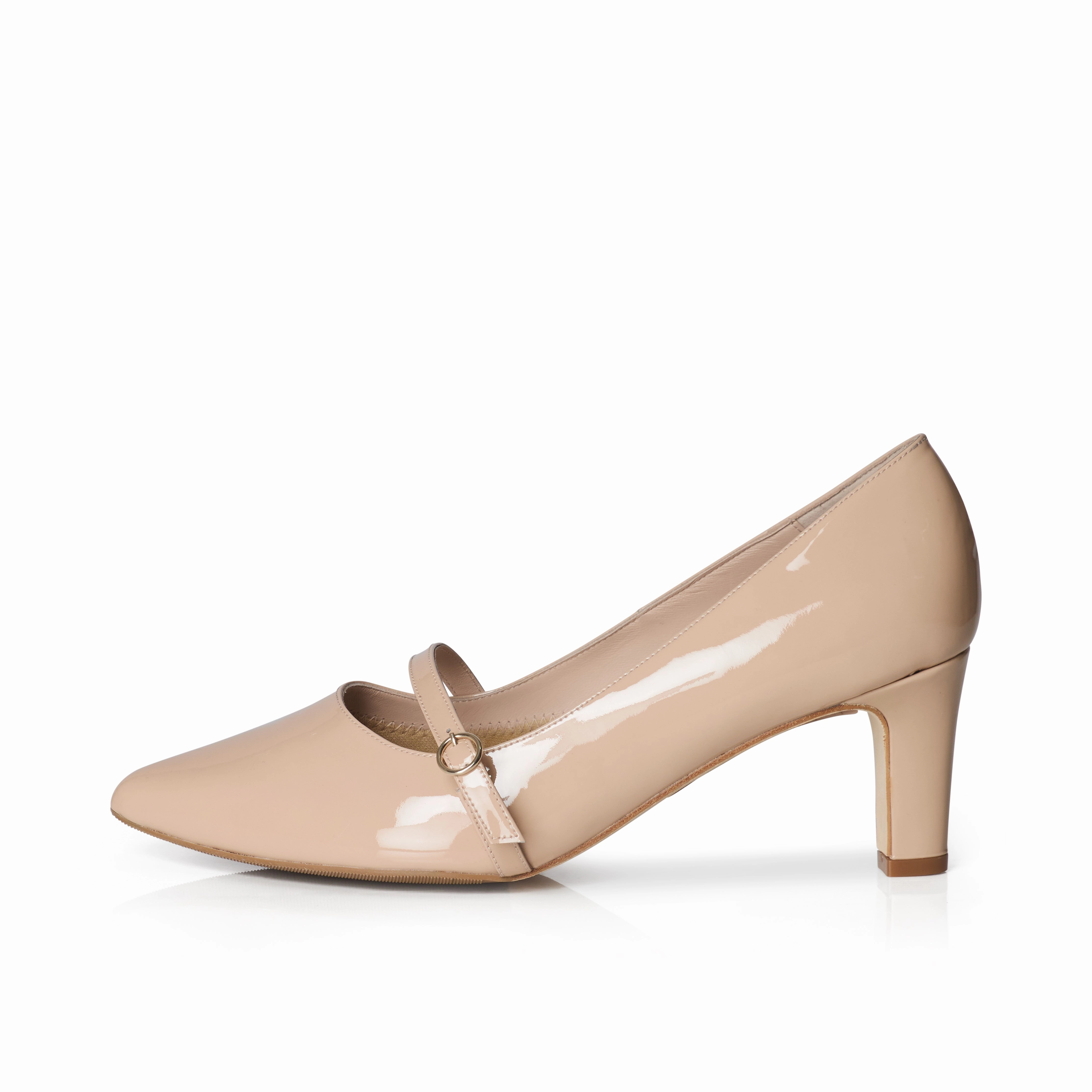 High Heel Huaraches Stevie Extra-Wide Fit Court Shoe  Nude Patent Leather