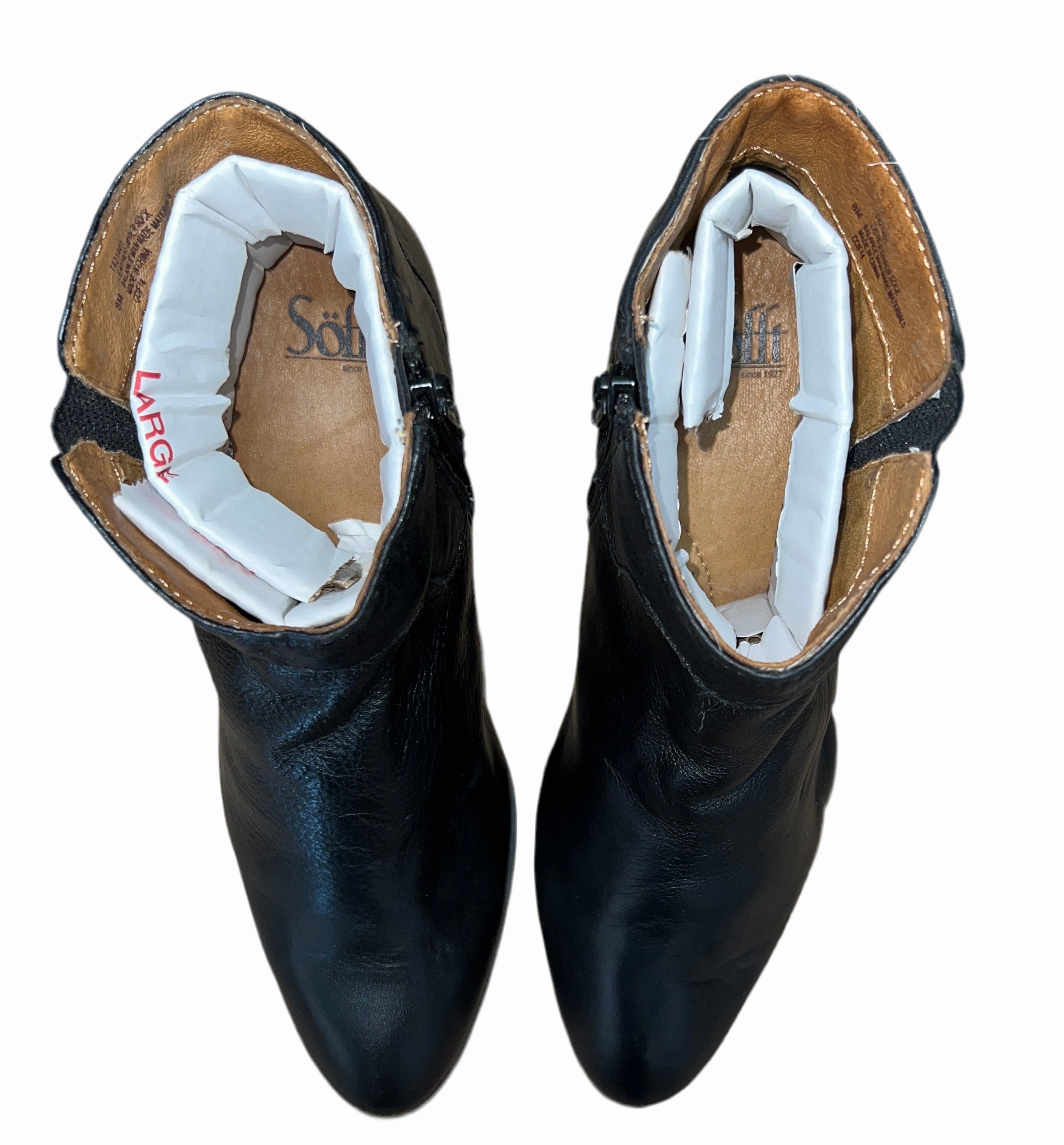 Platform Fur Ankle Boots SOFFT Women's Parveen Ankle Bootie 8M black leather