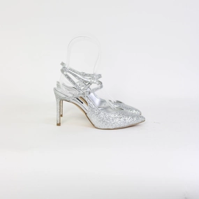 Nine West Silver Glitter Heels Missionary Heels