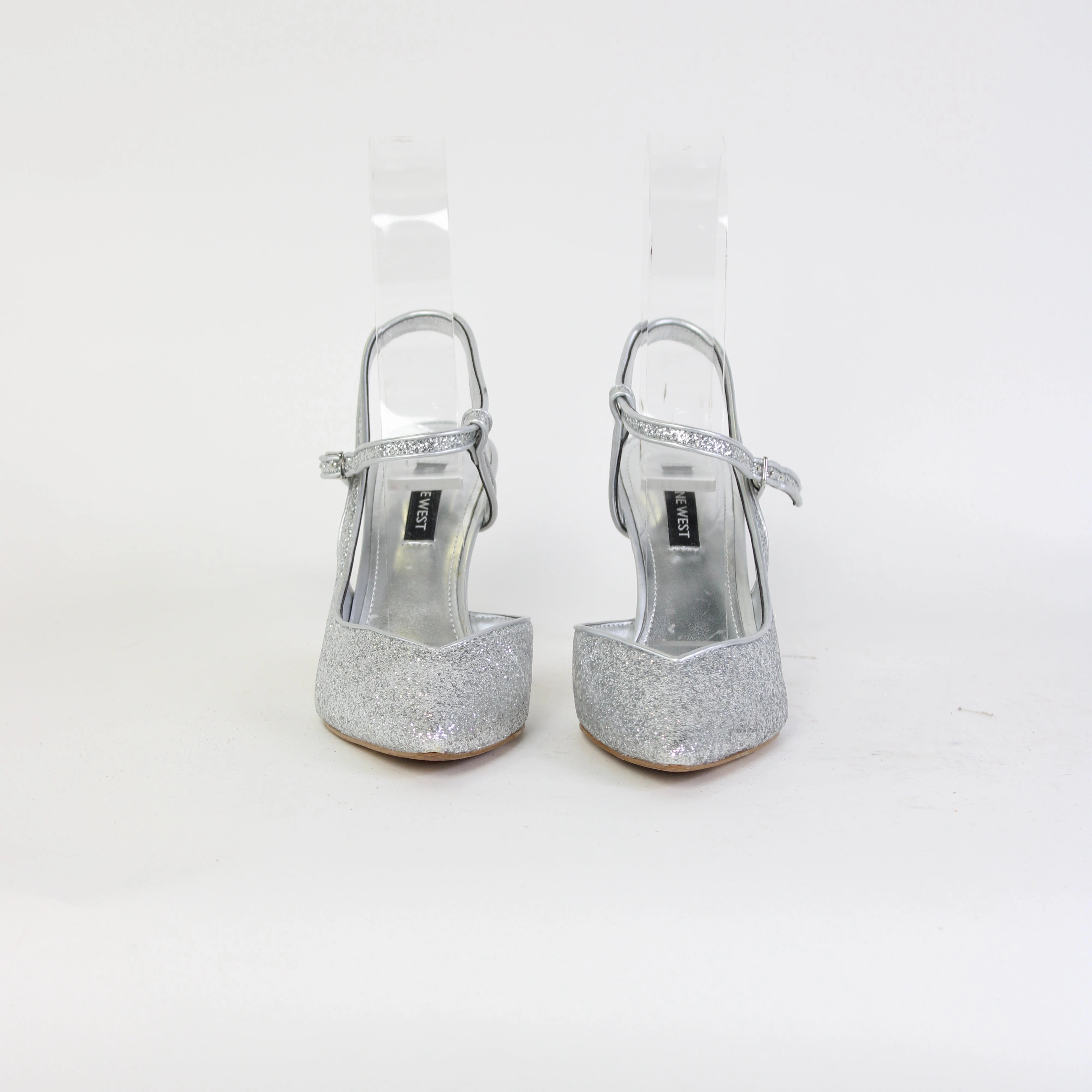 Knee High Socks Nine West Silver Glitter Heels